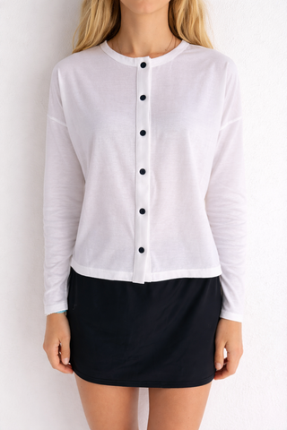 Snap Tee in White