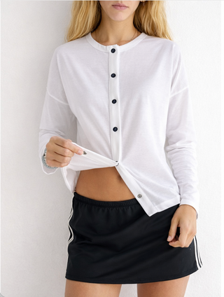 Snap Tee in White